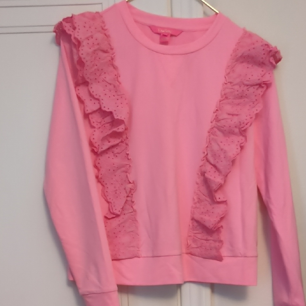 Lilly Pulitzer Pink Ruffled Hoodie